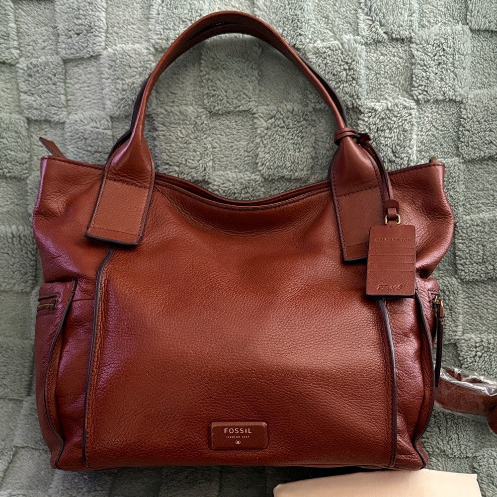 Fossil Women's Rich Brown Leather Shoulder Bag